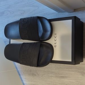 Gucci Black Rubber Slides